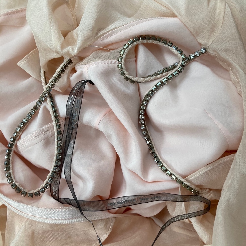 RACHEL ZOE Silk Ruffle & Crystal Accents Mini Dress - Picture 13 of 14